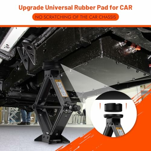 Universal rubber pad for car jack prevents chassis scratching