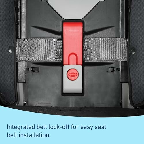 Integrated belt lock-off for easy seat belt installation.