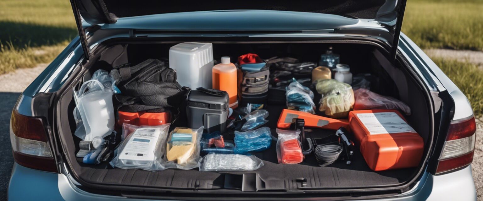 Emergency kit setup in family vehicle