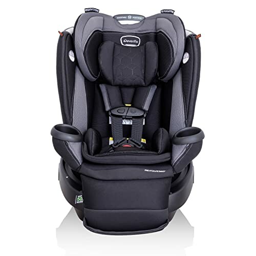 Evenflo child car seat with black and gray design